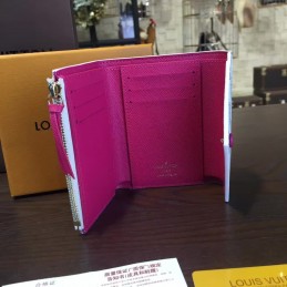 Replica Louis Vuitton White Damier Azur Fuchsia Victorine Wallet