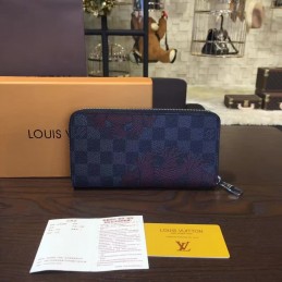 Replica Louis Vuitton Damier Graphite Red Floral Zippy Organizer Wallet