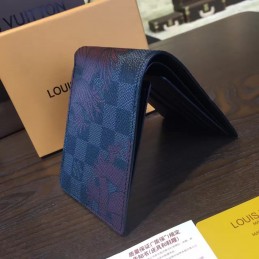 Replica Louis Vuitton Damier Graphite Red Floral Slender Wallet