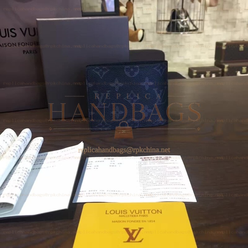 Replica Louis Vuitton Black Monogram Eclipse Multiple Wallet