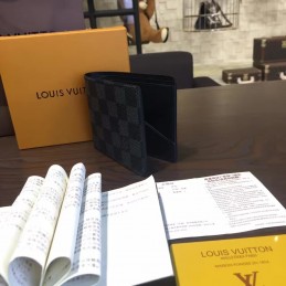 Replica Louis Vuitton Dark Damier Graphite Multiple Wallet