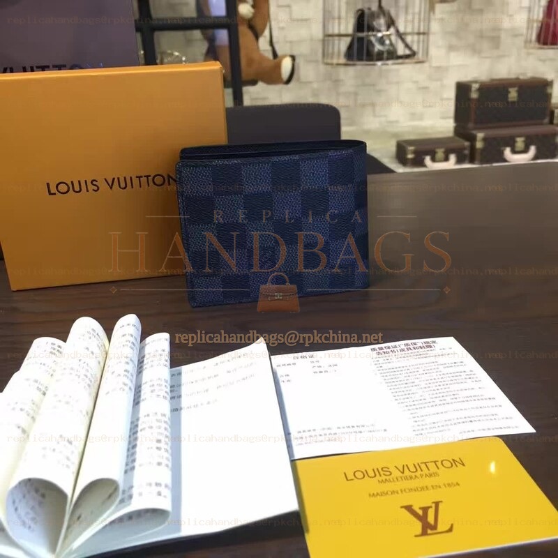 Replica Louis Vuitton Dark Damier Graphite Multiple Wallet