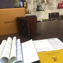 Replica Louis Vuitton Dark Brown Monogram Multiple Wallet