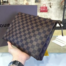 Replica Louis Vuitton Brown Damier Ebene Toiletry Pouch 26