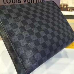 Replica Louis Vuitton Black Damier Graphite Toiletry Pouch 26