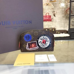 Replica Louis Vuitton Brown Monogram Flamingo Patch Cosmetic Pouch