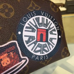 Replica Louis Vuitton Brown Monogram Flamingo Patch Cosmetic Pouch