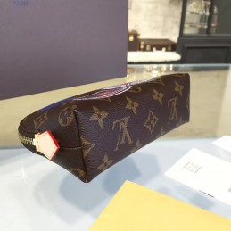 Replica Louis Vuitton Brown Monogram Flamingo Patch Cosmetic Pouch