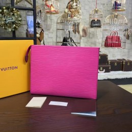 Replica Louis Vuitton Bright Pink Textured Toiletry Pouch 26