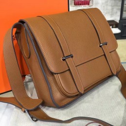 Replica Hermes Tan Leather Messenger Steve Caporal 28 Tan Leather Messenger Bag