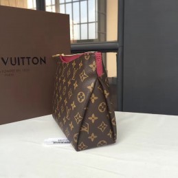 Replica Louis Vuitton Brown Monogram Burgundy Top Trim Pallas Beauty Case