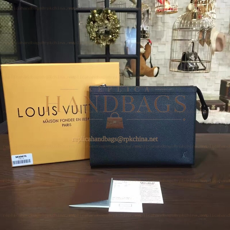 Replica Louis Vuitton Navy Blue Epi Leather Toiletry Pouch 19