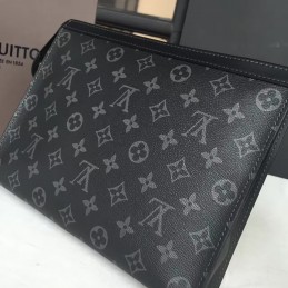 Replica Louis Vuitton Gray Monogram Eclipse Pochette Voyage MM