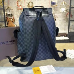Replica Louis Vuitton Black Damier Graphite Silver Hardware Christopher Backpack