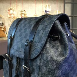 Replica Louis Vuitton Black Damier Graphite Silver Hardware Christopher Backpack