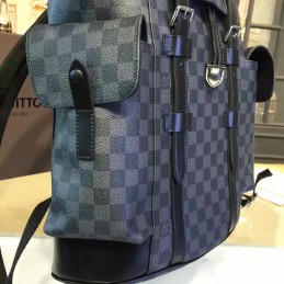 Replica Louis Vuitton Black Damier Graphite Silver Hardware Christopher Backpack