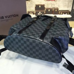Replica Louis Vuitton Black Damier Graphite Silver Hardware Christopher Backpack