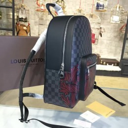 Replica Louis Vuitton Damier Graphite Red Rope Knot Josh Backpack