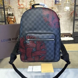 Replica Louis Vuitton Damier Graphite Red Rope Knot Josh Backpack