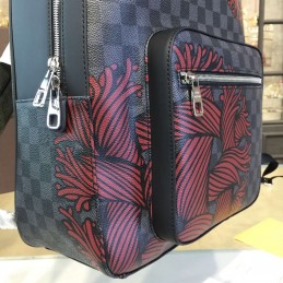 Replica Louis Vuitton Damier Graphite Red Rope Knot Josh Backpack