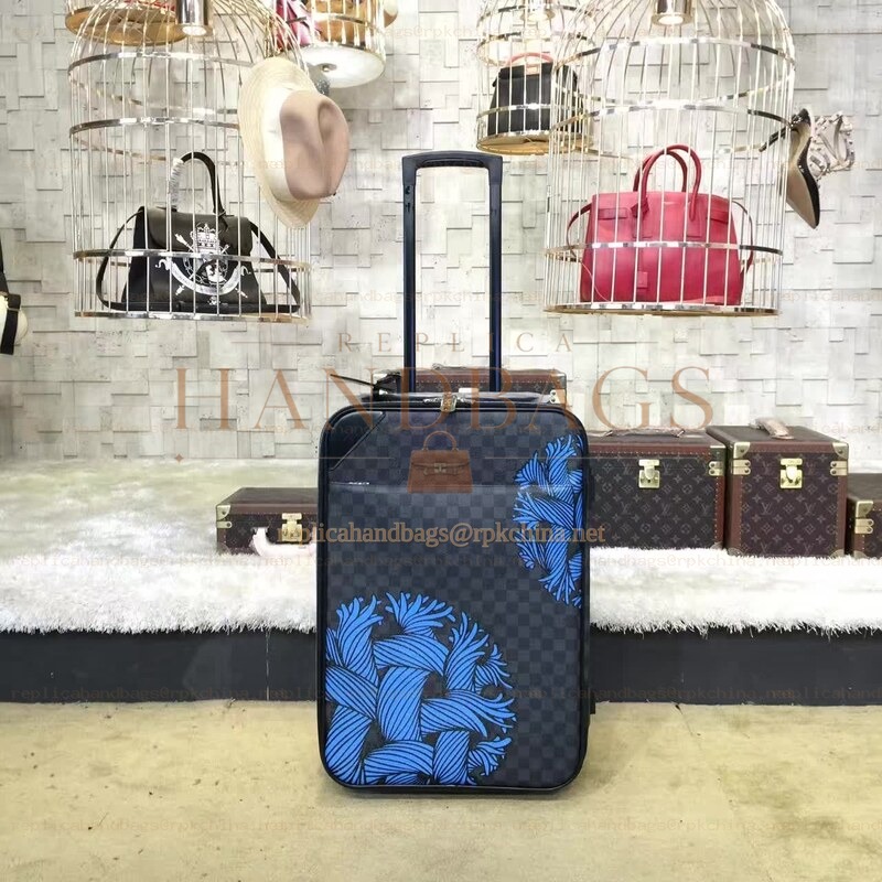 Replica Louis Vuitton Damier Graphite Blue Rope Knot Pegase Legere 55