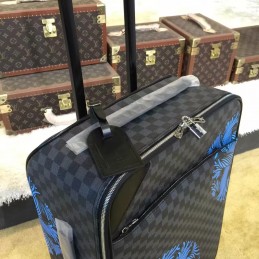 Replica Louis Vuitton Damier Graphite Blue Rope Knot Pegase Legere 55