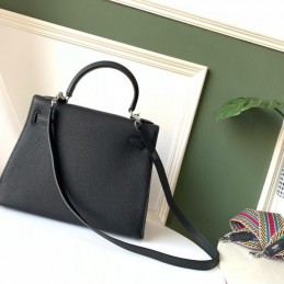 Replica Hermes Black Blue Colorblock Kelly 28 Bag