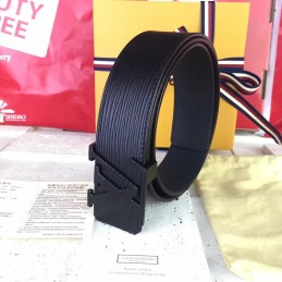 Replica Louis Vuitton Black Epi Leather LV Buckle Belt