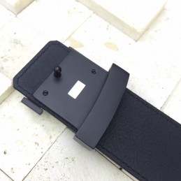 Replica Louis Vuitton Black Epi Leather LV Buckle Belt