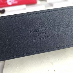 Replica Louis Vuitton Black Epi Leather LV Buckle Belt