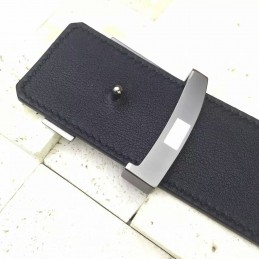 Replica Louis Vuitton Tan Leather Silver LV Buckle Belt