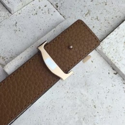 Replica Louis Vuitton Black Leather Gold LV Buckle Belt