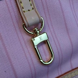 Replica Louis Vuitton White Damier Azur Pink Trim Neverfull MM