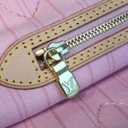 Replica Louis Vuitton White Damier Azur Pink Trim Neverfull MM