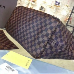 Replica Louis Vuitton Brown Damier Ebene Red Interior Neverfull GM
