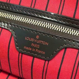 Replica Louis Vuitton Brown Damier Ebene Red Interior Neverfull GM