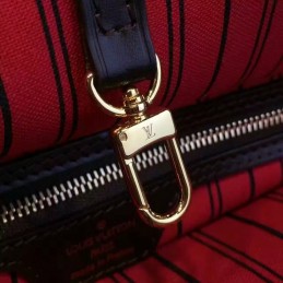 Replica Louis Vuitton Brown Damier Ebene Red Interior Neverfull GM
