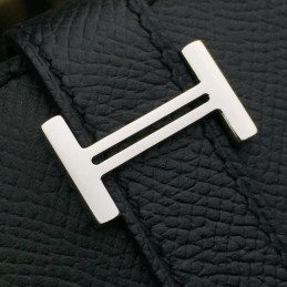 Replica Hermes Black Long Bearn Wallet Silver H Hardware