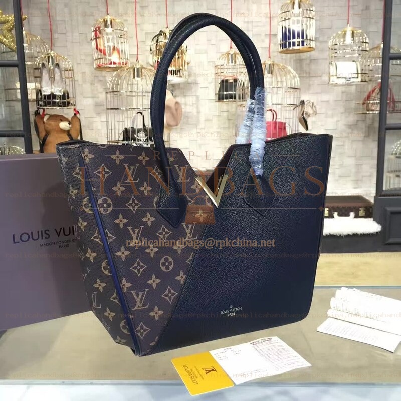 Replica Louis Vuitton Brown Monogram Black Panel Kimono MM
