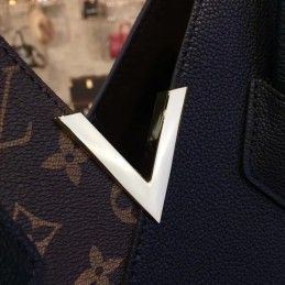 Replica Louis Vuitton Brown Monogram Black Panel Kimono MM