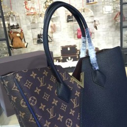 Replica Louis Vuitton Brown Monogram Black Panel Kimono MM