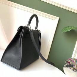 Replica Hermes Black Blue Colorblock Kelly 28 Bag