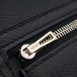 Replica Hermes Black Long Bearn Wallet Silver H Hardware