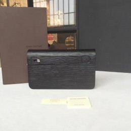 Replica Louis Vuitton Black Epi Double Zippy Wallet