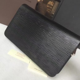 Replica Louis Vuitton Black Epi Double Zippy Wallet
