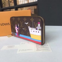 Replica Louis Vuitton Brown Monogram Graphic Zippy Wallet