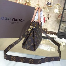 Replica Louis Vuitton Brown Monogram Pale Pink Trim Pallas BB