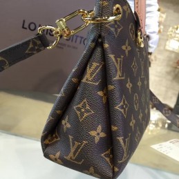Replica Louis Vuitton Brown Monogram Pale Pink Trim Pallas BB