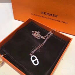 Replica Hermes H Pendant Necklace Black White Options