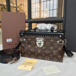 Replica Louis Vuitton Brown Monogram Black Trim City Trunk